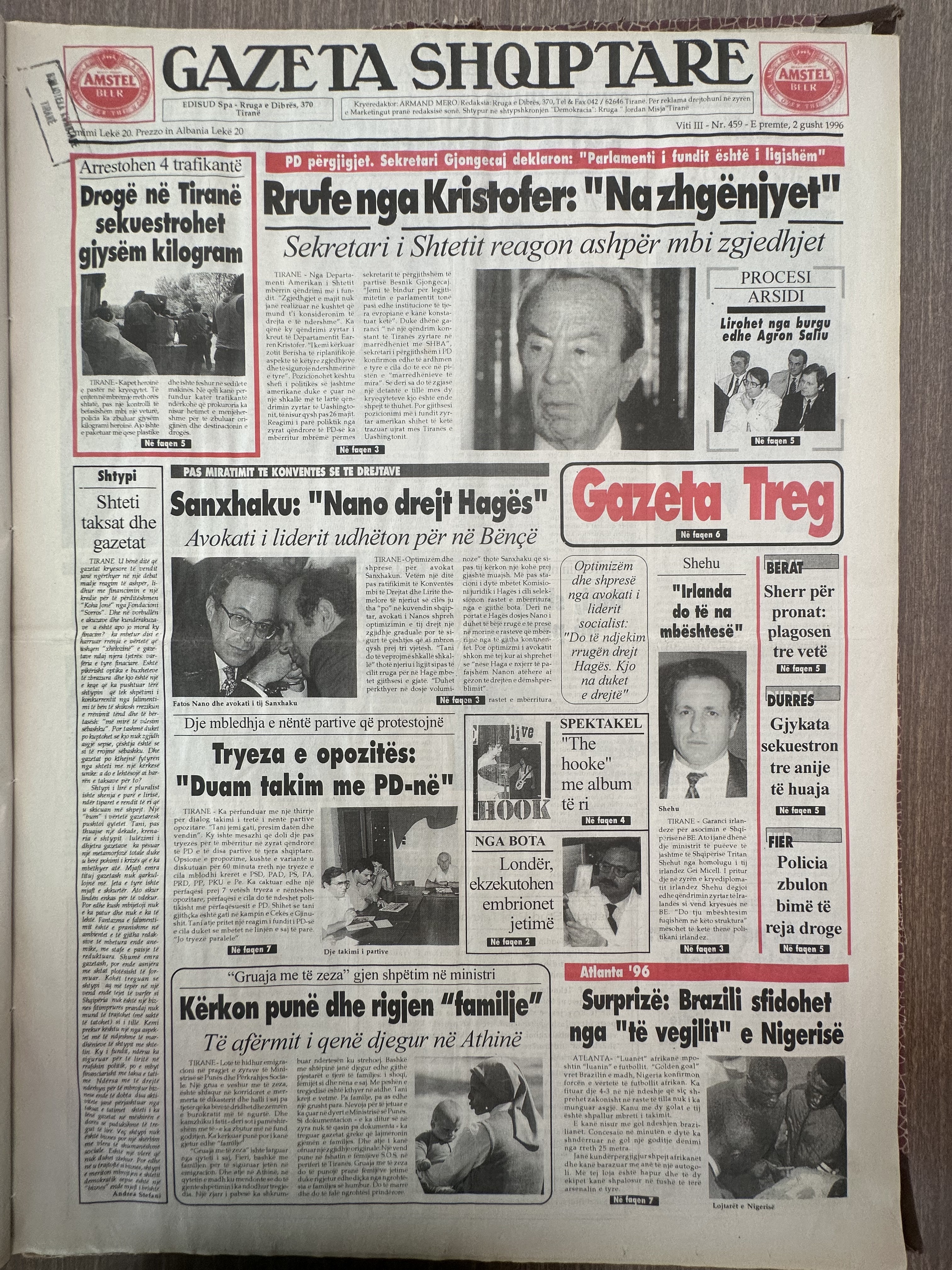 Gazeta Shqiptare 1996-08-02